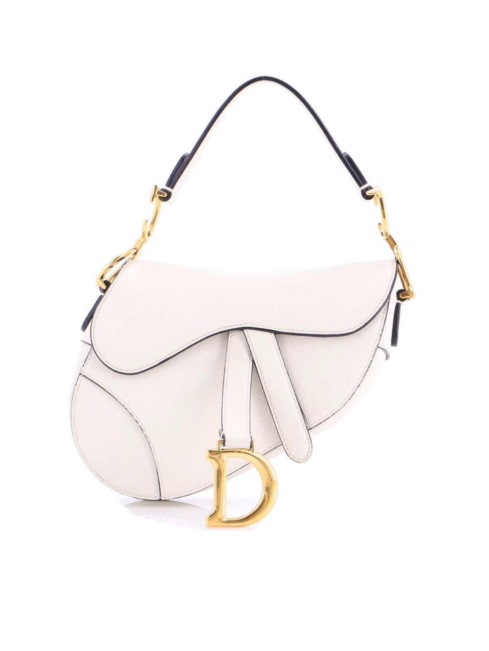 Christian Dior Mini Saddle Bag in Off White